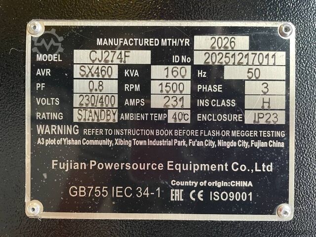 DPX CJ274E - 160 kVA Generator - DPX-33907  DPX CJ274E - 160 kVA Alternator - DPX-33907