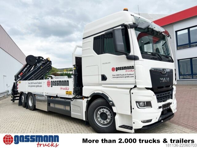 Vrachtauto met open laadbak MAN TGX 26.510 6x2-4 LL, Hiab X-HiPro 548 E-8 Kran ,