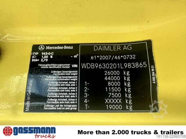 Haakarm vrachtwagen Mercedes-Benz Antos 2543 6x2-4, Meiller RK 20.70, Funk-Kli-Ret