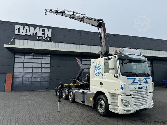 Système de bras à crochet DAF CF 85.480 8x2 Haakarm + HIAB 232 E-5 Hipro