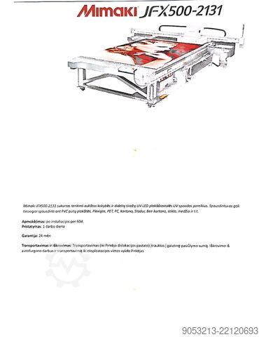 Impressora UV LED Mimaki JFX500-2131 CMYK+W Mimaki JFX500-2131