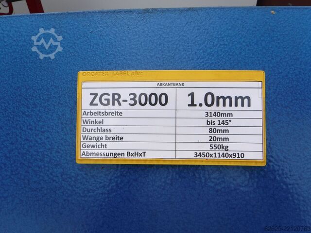 Plaatwals PROD-MASZ ZGR3000/1,0