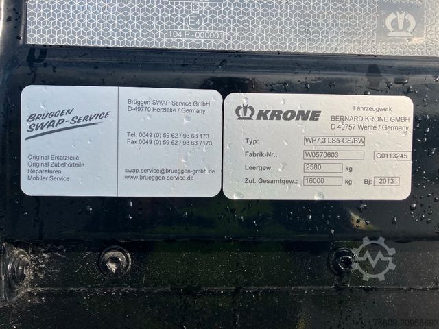 Cserélhető felépítményes pótkocsi KRONE Wechselbrücke Plane