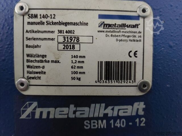 Kræmpe- og flangemaskine METALLKRAFT SBM 140-12
