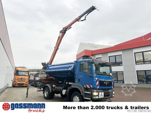 Tippbil MAN TGM 18.290 4X4 BB, EEV, Heckkran Atlas AK 115.2V,