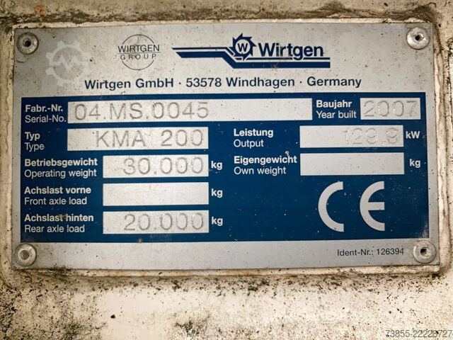 Asfalt geri dönüşümcüsü Wirtgen KMA 200