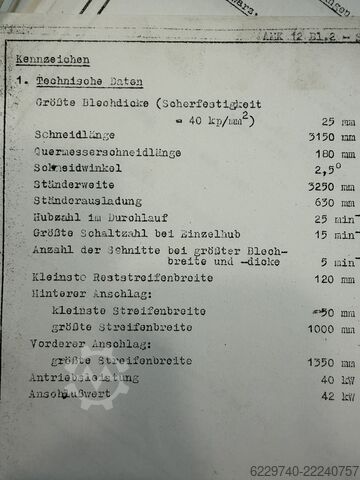 Hidraulikus guillotine olló ERFURT ScTP 25/3150