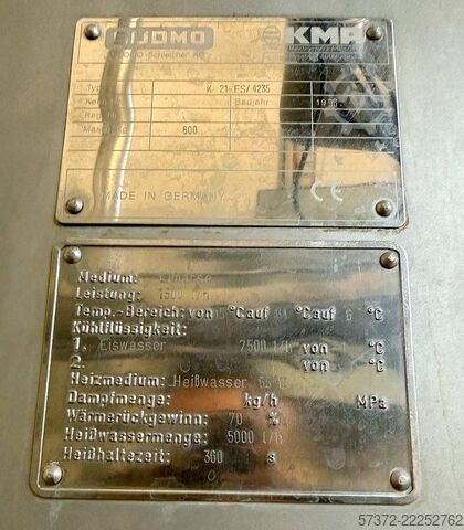 Pastörizasyon tesisi Sanovo/Südmo/KMA Type 3000/K 21-FS-4235