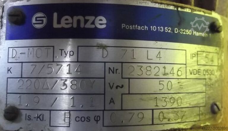 Geared motor 0.37 kW 92 rpm Lenze D71L4