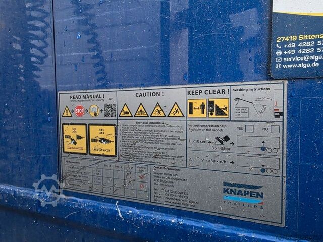 Oplegger met walking floor KNAPEN 92 cabm Schubboden, Lift, SAF Scheibe