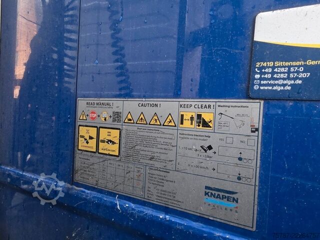 Oplegger met walking floor KNAPEN 92 cabm Schubboden, Lift, SAF Scheibe