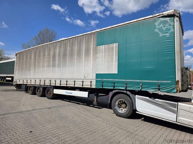 Open oplegger met zeil KRONE Gardine Lowliner, Joloda-Schienen, Hubdach