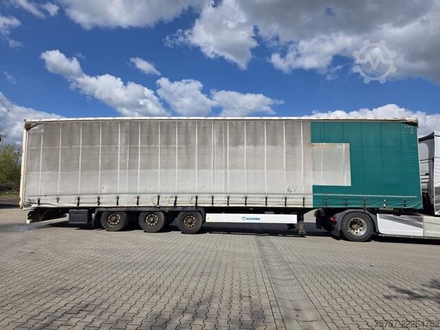 Open oplegger met zeil KRONE Gardine Lowliner, Joloda-Schienen, Hubdach