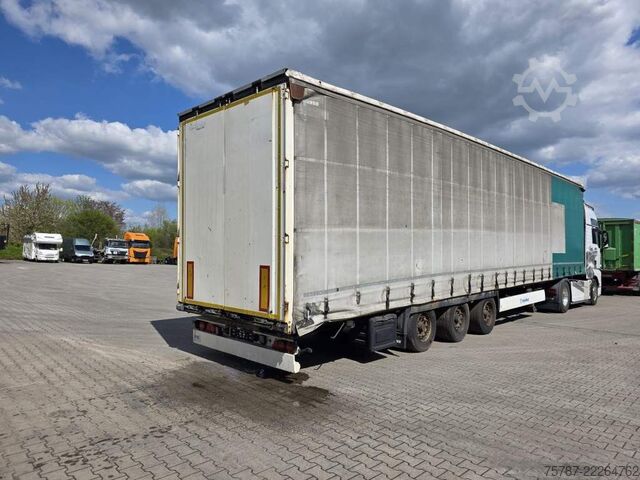 Open oplegger met zeil KRONE Gardine Lowliner, Joloda-Schienen, Hubdach