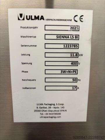 Mašina za formiranje, punjenje i zaptivanje kesa ULMA Sienna LS BI
