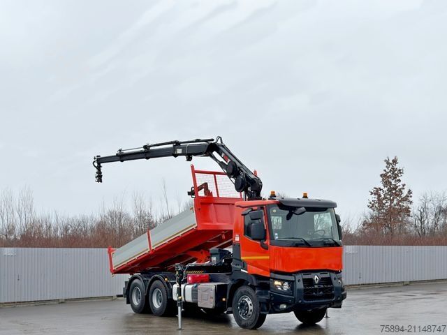 Tipper truck RENAULT C 430 *KIPPER 5,60m* HIAB 144 BS - 3 HIDUO* 6x4