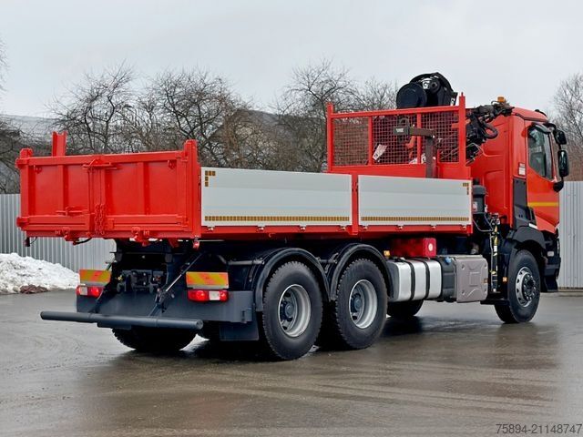 Tipper truck RENAULT C 430 *KIPPER 5,60m* HIAB 144 BS - 3 HIDUO* 6x4