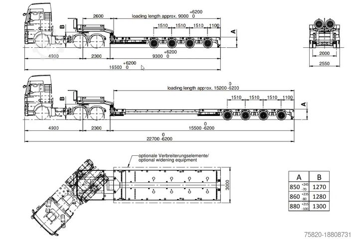 Semi-Tieflader SCHEUERLE EUROAXLE 1T4 4 ASSER UITSCHUIFBARE SEMIE MET 12...