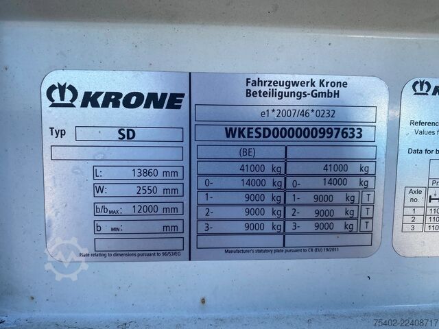  Krone N/A SD / Closed Box / Dhollandia / 1x Lift Axle