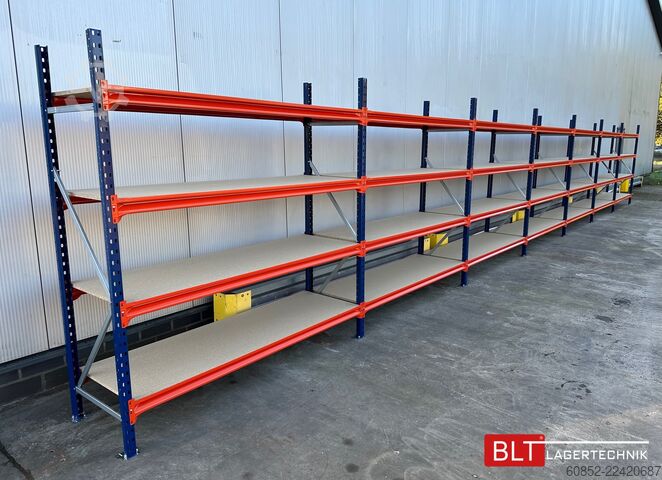 Bredspændt lagerrack ca. 57 lfm. Weitspannregale H: 200 cm T: 60 cm , 400 kg Fachlast , 4 Ebenen