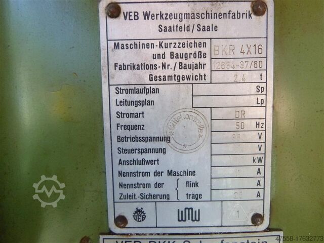 Bende boormachine WMW Saalfeld BKR 4 x16