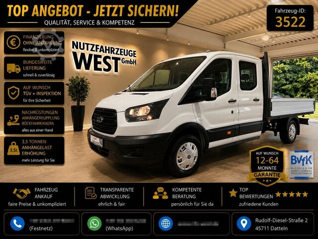 Furgone pick-up FORD Transit TDI Maxi DoKa Pritsch=3300mm*Garantie*