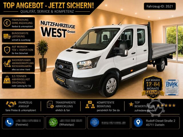 Furgone pick-up FORD Transit TDI Maxi DoKa Pritsch=3300mm*Garantie*