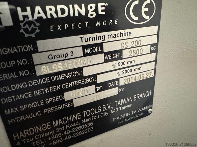 2014 Hardinge  GS 200 Hardinge GS 200