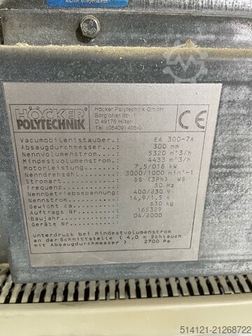 Extraction system including piping Höcker Polytechnik Vacumobil EA 300