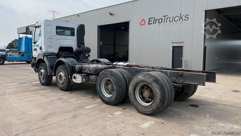 Chassis med førerhus Renault KERAX 420 (8X4 / LAMES / BIG AXLE / GRAND PONT ...