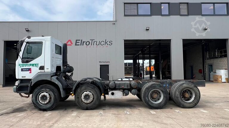 Chassis med førerhus Renault KERAX 420 (8X4 / LAMES / BIG AXLE / GRAND PONT ...