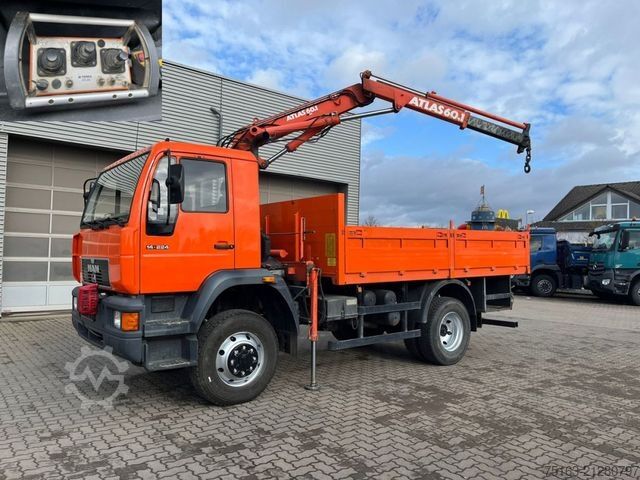 Camion cu platformă MAN L2000 14.224 LAK 4x4 Pritsche Kran Atlaskran+Fun