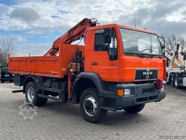 Camion cu platformă MAN L2000 14.224 LAK 4x4 Pritsche Kran Atlaskran+Fun