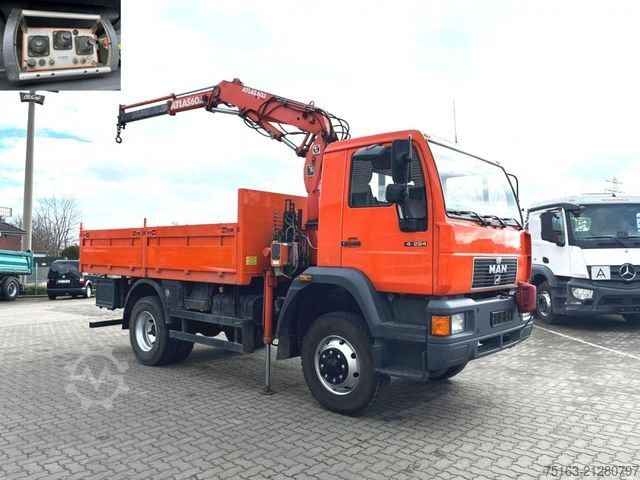 Camion cu platformă MAN L2000 14.224 LAK 4x4 Pritsche Kran Atlaskran+Fun
