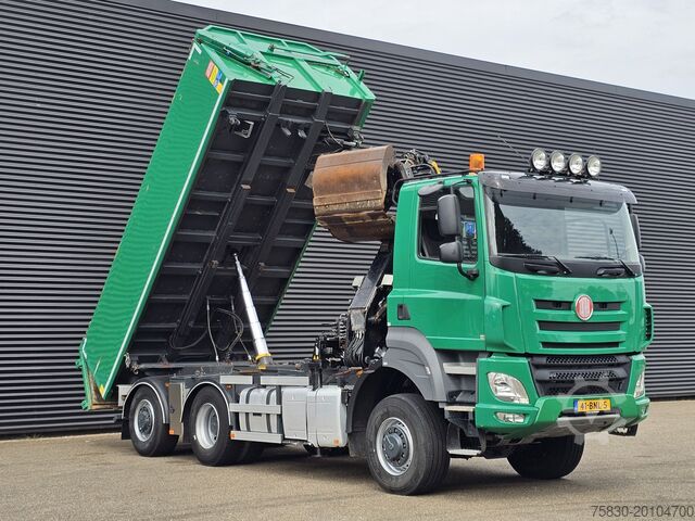 Kipper met kraan DAF TATRA T158/II 6X6 / HMF Z CRANE + 2 SIDE TIPPER