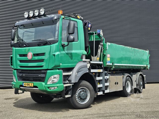 Kipper met kraan DAF TATRA T158/II 6X6 / HMF Z CRANE + 2 SIDE TIPPER