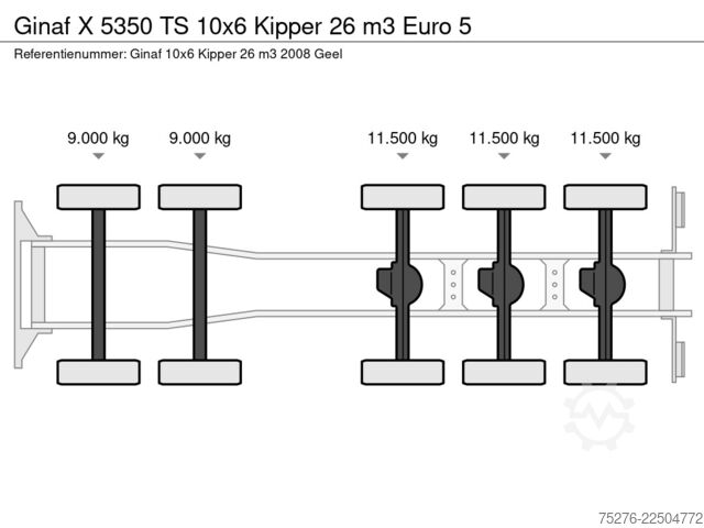 Kipper Ginaf X 5350 TS 10x6 Kipper 26 m3 Euro 5