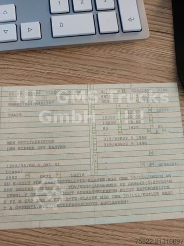 Kipper LKW MAN MAN TGA 35.430 / 8X4 / Meiller Mulde / German