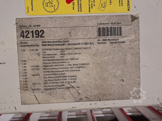 Vertikal pladesav Striebig COMPACT ALU 11