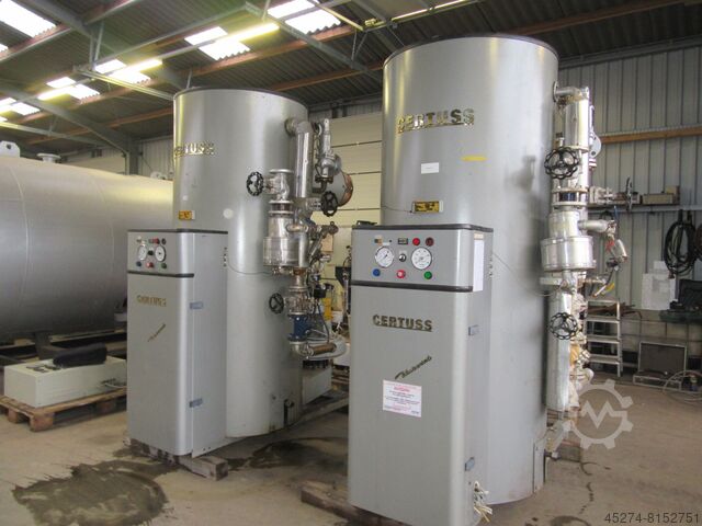 Nagy sebességű gőzfejlesztő Certuss 1.300 kg/h x 10 bar, Ölfeuerung