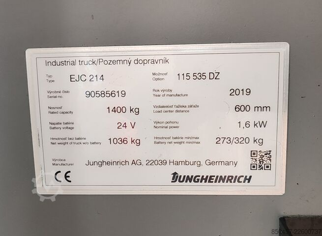  Jungheinrich EJC 214 5.35m/ Li-Ion/ 1025h