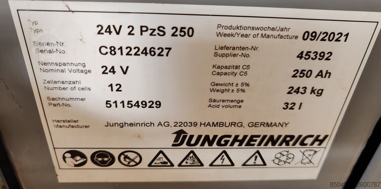 Stivuitoare pentru paleți Jungheinrich EJC 214z 2.5m/ 551mh/ initial