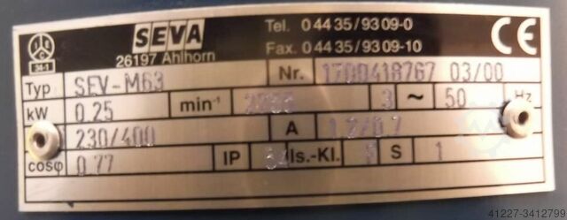 Electric motor 0.25 kW 2755 Rpm Seva SEV-M63