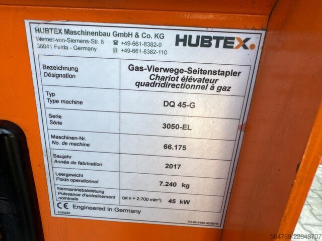 čtyřcestný vysokozdvižný vozík Combilift Hubtex DQ45 G /LPG/Only 1116 hours !