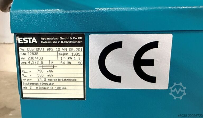 Mobiele afzuiginstallatie / mobiele stofafscheider ESTA Dustomat HMS 10 WN