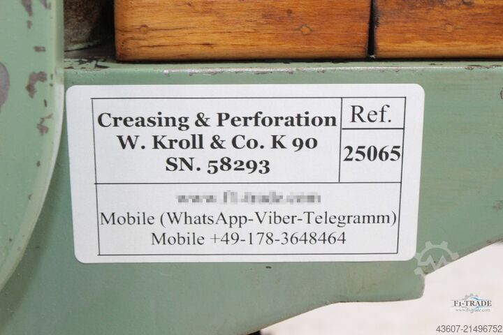 Nut - Perforaj makinesi / Bıçaklama - Perforasyon makinesi W. Kroll & Co. 