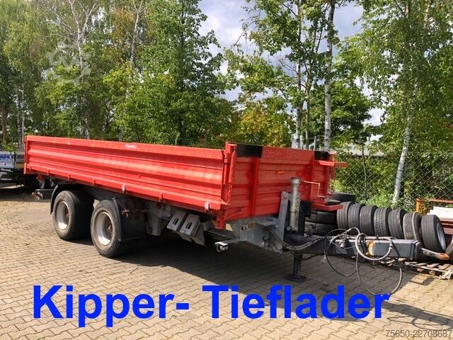 Remolque volquete trilateral Möslein TTD 19 Schwebheim  19 t Tandemkipper- Tieflader, Breitbereifung