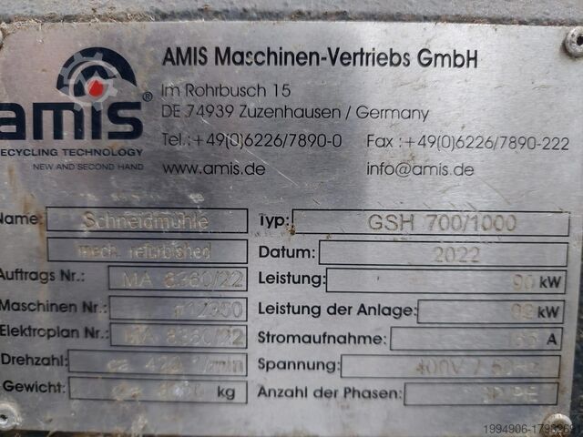 Zerma granuleermachine Zerma GSH 700/1000-7-2(3)-WET