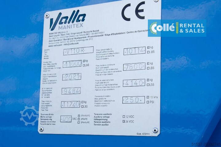 Mobiele kraan Valla V110R