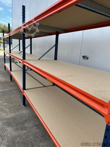 širokorozponový skladový regál ca. 57 lfm. Weitspannregale H: 200 cm T: 80 cm , 400 kg Fachlast , 3 Ebenen